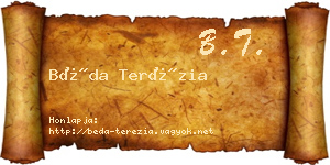 Béda Terézia névjegykártya